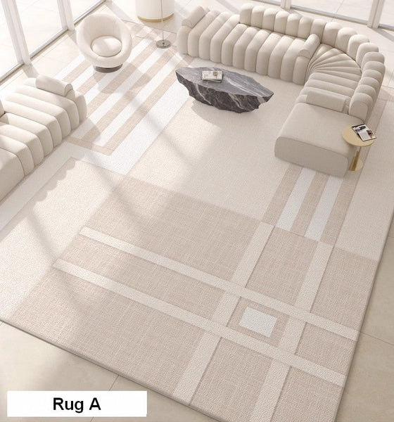 Modern Rug Ideas for Bedroom, Geometric Modern Rug Placement Ideas for Living Room, Contemporary Area Rugs for Dining Room-Silvia Home Craft