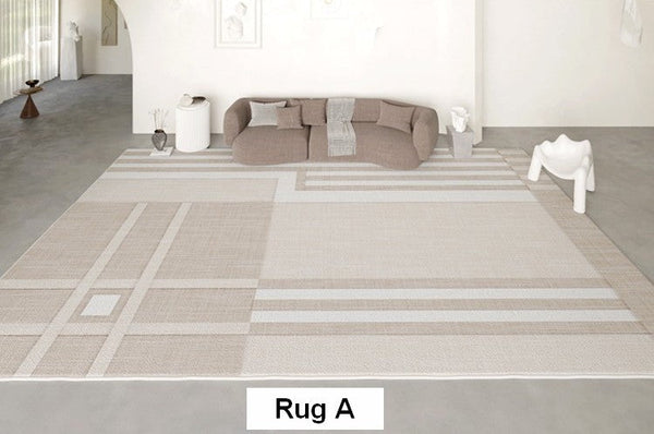 Modern Rug Ideas for Bedroom, Geometric Modern Rug Placement Ideas for Living Room, Contemporary Area Rugs for Dining Room-Silvia Home Craft