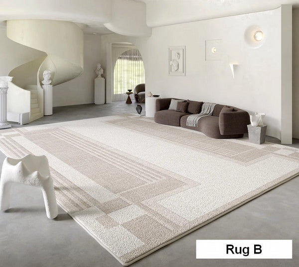 Modern Rug Ideas for Bedroom, Geometric Modern Rug Placement Ideas for Living Room, Contemporary Area Rugs for Dining Room-Silvia Home Craft