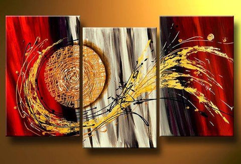 Modern Abstract Painting, Canvas Painting for Living Room, 3 Piece Wall Art Painting, Modern Wall Art Paintings, Large Painting for Sale-Silvia Home Craft