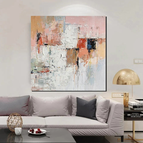 Extra Large Abstract Paintings on Canvas, Hand Painted Abstract Painting, Bedroom Wall Art Ideas, Simple Painting Ideas for Bedroom-Silvia Home Craft