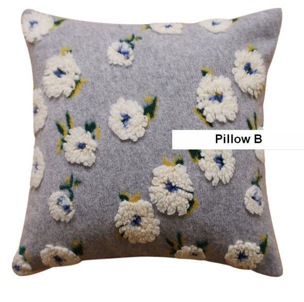 Square Modern Throw Pillows for Couch, Contemporary Modern Sofa Pillows, Flower Decorative Pillow Covers, Decorative Pillows for Bedroom-Silvia Home Craft