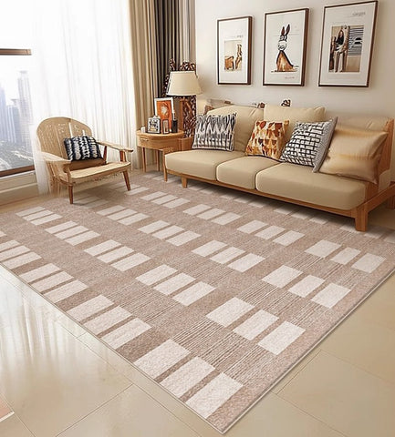 Contemporary Abstract Rugs under Dining Room Table, Mid Century Modern Rugs for Bedroom, Large Modern Rugs for Living Room-Silvia Home Craft