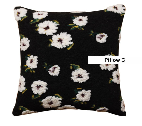 Contemporary Modern Sofa Pillows, Square Modern Throw Pillows for Couch, Flower Decorative Pillow Covers, Decorative Pillows for Bedroom-Silvia Home Craft