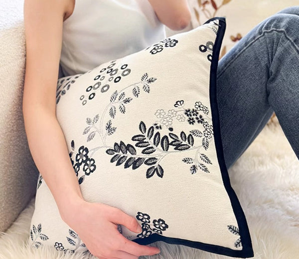 Decorative Pillows for Couch, Square Decorative Pillow Covers, Farmhouse Decorative Pillows for Sofa, Spring Swallow Decorative Pillows for Bedroom-Silvia Home Craft