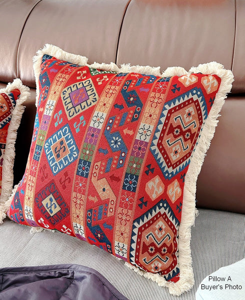 Bedroom Bohemian Decorative Sofa Pillows, Oriental Throw Pillow for Couch, Geometric Decorative Throw Pillows for Living Room (Copy)-Silvia Home Craft