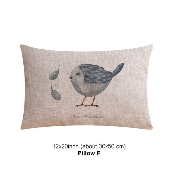 Throw Pillows for Couch, Simple Decorative Pillow Covers, Decorative Sofa Pillows for Children's Room, Love Birds Decorative Throw Pillows-Silvia Home Craft