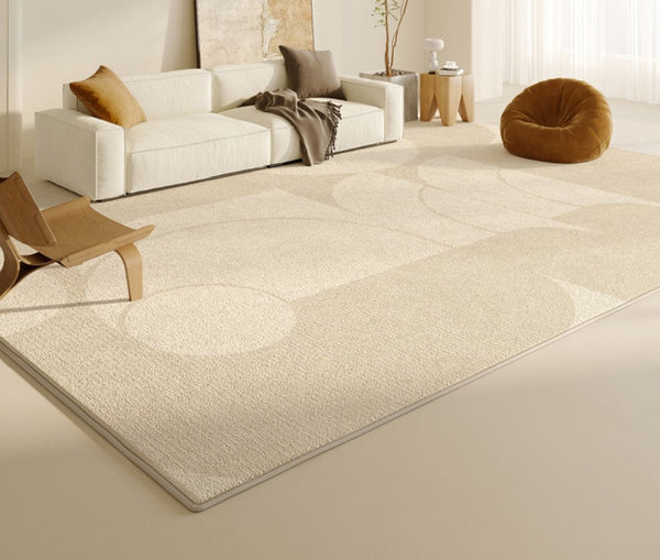 Abstract Contemporary Rugs for Bedroom, Modern Cream Color Rugs for Living Room, Modern Rugs under Sofa, Dining Room Floor Rugs, Modern Rugs for Office-Silvia Home Craft