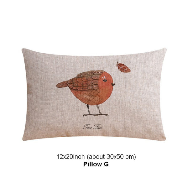 Throw Pillows for Couch, Simple Decorative Pillow Covers, Decorative Sofa Pillows for Children's Room, Love Birds Decorative Throw Pillows-Silvia Home Craft