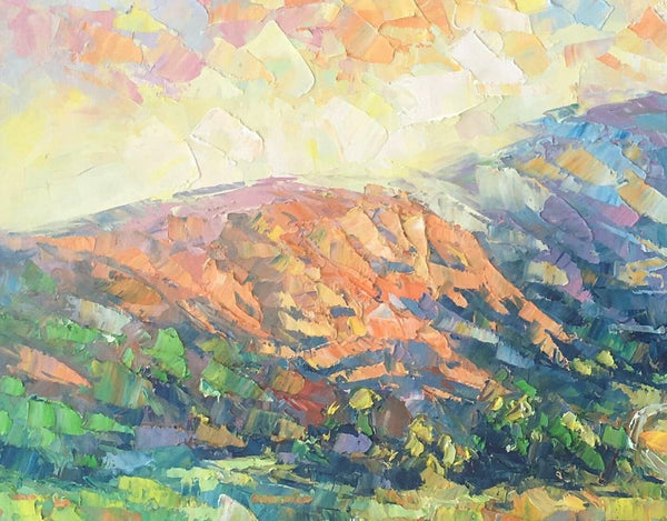 Mountain Landscape Painting, Spring Mountain Painting, Custom Canvas Painting for Sale, Original Paintings for Sale, Oil Painting on Canvas-Silvia Home Craft