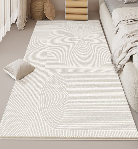 Simple Modern Floor Rugs, Dining Room Floor Rug, Large Floor Rugs for Living Room, Bedroom Large Geometric Grey Rugs, Contemporary Area Rugs for Office-Silvia Home Craft