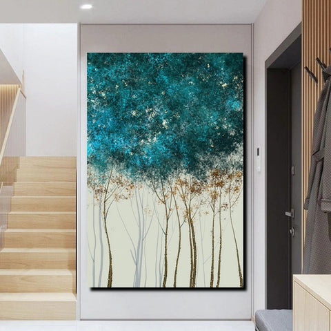 Dining Room Wall Art Ideas, Buy Canvas Art Online, Tree Paintings, Simple Modern Art, Simple Abstract Art, Large Acrylic Painting on Canvas-Silvia Home Craft