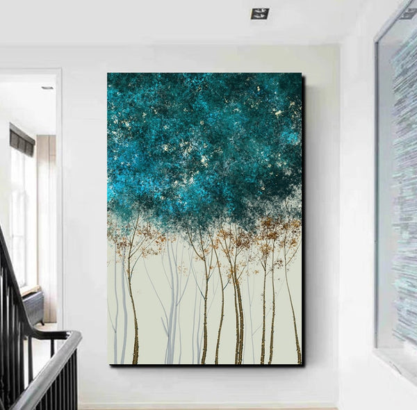 Dining Room Wall Art Ideas, Buy Canvas Art Online, Tree Paintings, Simple Modern Art, Simple Abstract Art, Large Acrylic Painting on Canvas-Silvia Home Craft