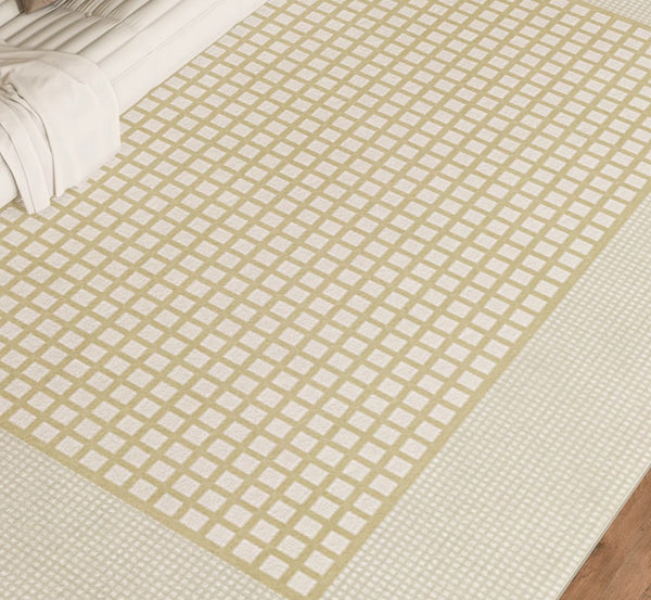 Chequer Modern Rugs for Living Room, Contemporary Soft Rugs Next to Bed, Dining Room Modern Floor Carpets, Modern Rug Ideas for Bedroom-Silvia Home Craft