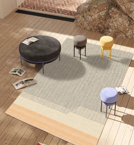 Modern Rugs for Living Room, Geometric Area Rugs under Coffee Table, Contemporary Modern Rugs for Dining Room, Large Modern Rugs for Bedroom-Silvia Home Craft