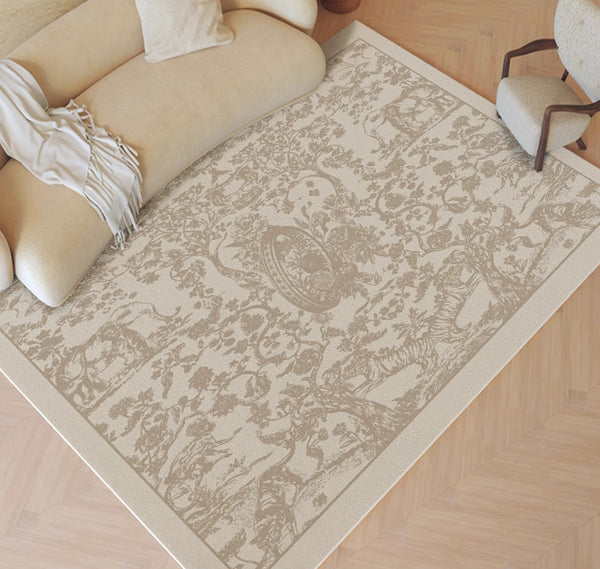 Thick Soft Rugs under Coffee Table, Contemporary Modern Rugs for Living Room, French Style Modern Rugs for Interior Design, Modern Rugs for Dining Room-Silvia Home Craft