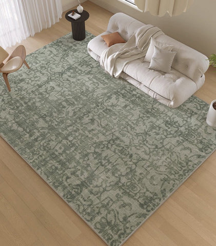 Green Soft Rugs for Living Room, Modern Rugs for Interior Design, French Style Modern Rugs for Bedroom, Contemporary Modern Rugs under Dining Room Table-Silvia Home Craft