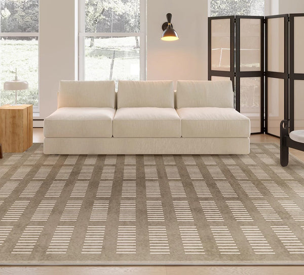 Thick Soft Floor Carpets for Living Room, Dining Room Modern Rugs, Modern Living Room Rug Placement Ideas, Soft Contemporary Rugs for Bedroom-Silvia Home Craft