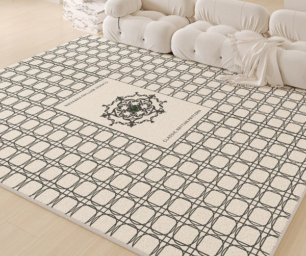 Geometric Modern Rugs for Dining Room, Contemporary Modern Rugs for Living Room, Mid Century Modern Rugs for Interior Design-Silvia Home Craft