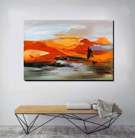 Large Painting for Living Room, Acrylic Paintings on Canvas, Large Paintings Behind Sofa, Heavy Texture Painting, Buy Paintings Online-Silvia Home Craft