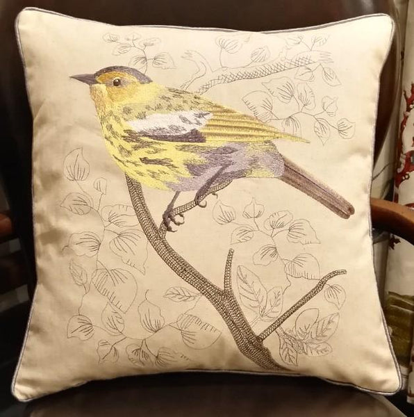 Decorative Throw Pillows, Bird Throw Pillows, Pillows for Farmhouse, Sofa Throw Pillows, Embroidery Throw Pillows, Rustic Pillows for Couch-Silvia Home Craft