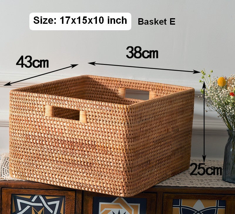 Rectangular Storage Basket for Living Room, Small Kitchen Storage Bask –  Silvia Home Craft