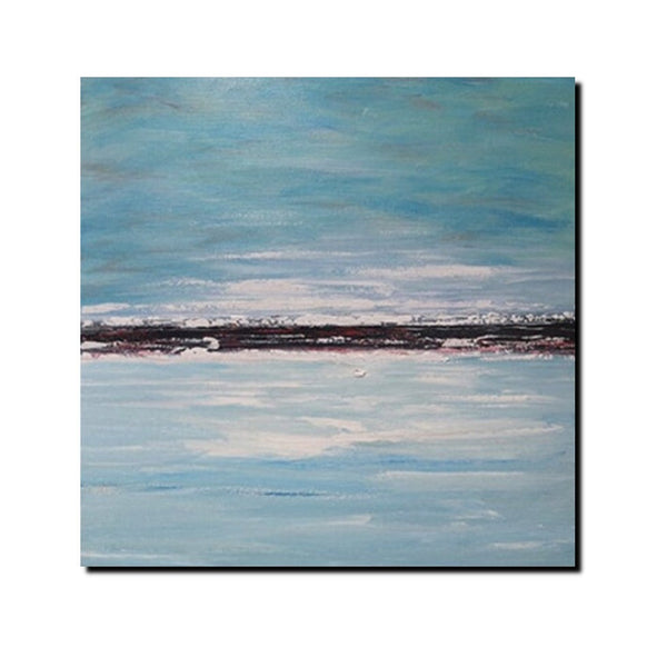 Large Paintings for Sale, Simple Abstract Paintings, Seascape Acrylic Paintings, Living Room Wall Art Painting, Original Landscape Paintings-Silvia Home Craft