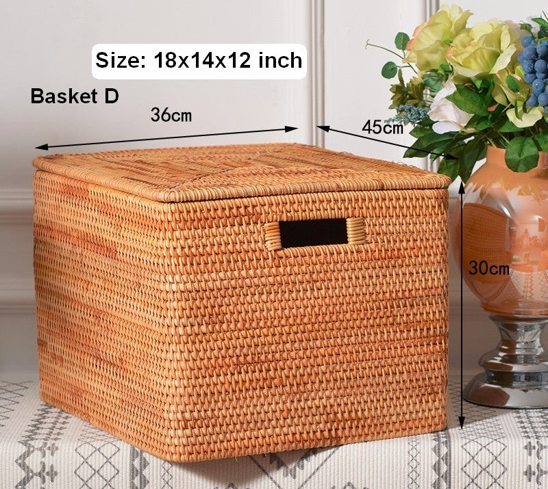 Laundry Storage Baskets, Rattan Storage Baskets for Kitchen, Storage B –  Silvia Home Craft