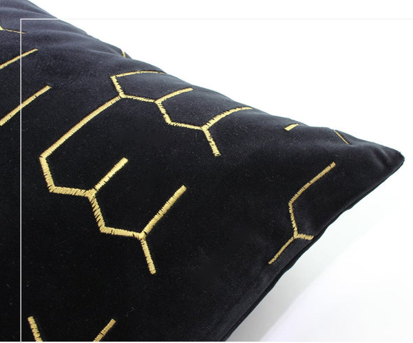 Large Decorative Throw Pillows for Couch, Modern Sofa Throw Pillows, Black Abstract Contemporary Throw Pillow for Living Room-Silvia Home Craft