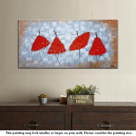 Modern Canvas Painting for Sale, Impasto Painting, Acrylic Abstract Painting, Ballet Dancer Painting, Modern Paintings, Paintings for Dining Room-Silvia Home Craft