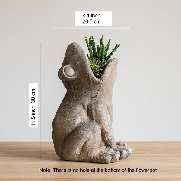 Frog Flowerpot for Garden Decoration, Beautiful Cute Frog Statues, Garden Animal Statues, Unique Modern Garden Sculptures, Creative Villa Outdoor Gardening Ideas-Silvia Home Craft