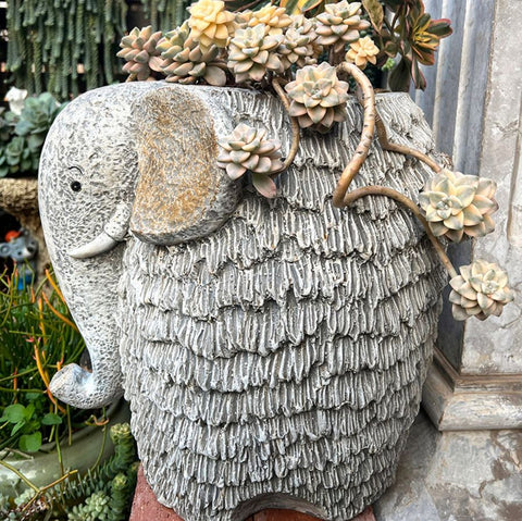 Elephant Flower Pot, Modern Animal Statue for Garden Ornaments, Large Elephant Flowerpot, Resin Statue for Garden, Villa Outdoor Decor Gardening Ideas-Silvia Home Craft