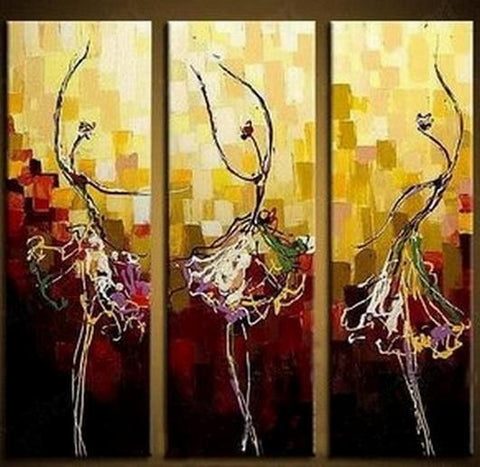 Painting on Sale, Canvas Art, Ballet Dancer Art, Abstract Art Painting, Dining Room Wall Art, Art on Canvas, Modern Art, Contemporary Art-Silvia Home Craft