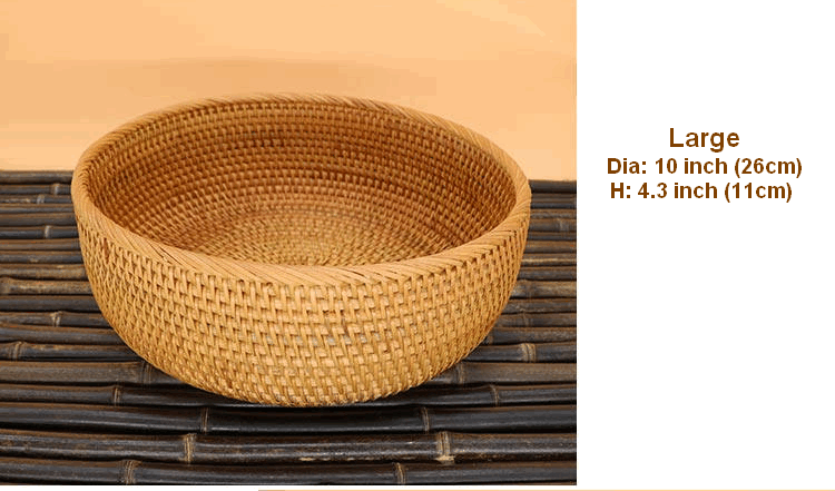 Vietnam Handmade Round Basket, Woven Basket, Woven Basket, Rustic