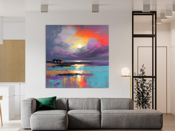 Original Abstract Landscape Wall Art, Landscape Canvas Art, Large Landscape Painting for Living Room, Hand Painted Canvas Paintings-Silvia Home Craft