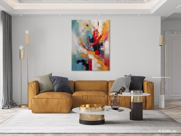 Simple Modern Art, Extra Large Wall Art Paintings, Original Abstract Painting, Acrylic Painting on Canvas, Large Paintings for Living Room-Silvia Home Craft