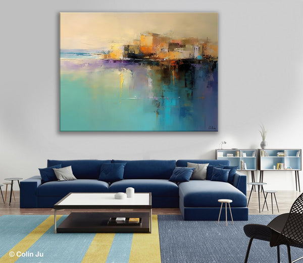 Original Landscape Paintings, Landscape Canvas Paintings for Living Room, Acrylic Painting on Canvas, Extra Large Modern Wall Art Paintings-Silvia Home Craft