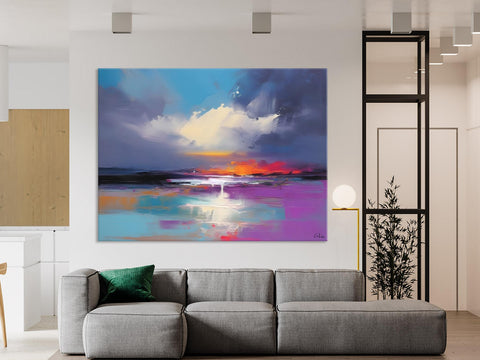 Large Paintings on Canvas, Canvas Paintings Behind Sofa, Landscape