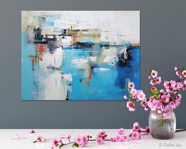 Hand Painted Acrylic Painting, Abstract Wall Painting for Living Room, Modern Contemporary Artwork, Original Acrylic Paintings for Dining Room-Silvia Home Craft