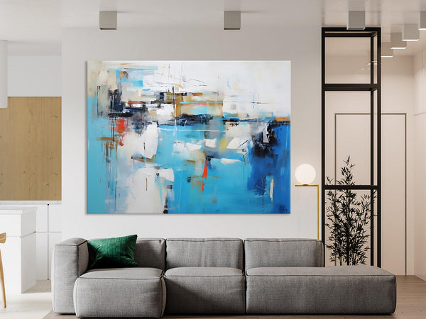 Hand Painted Acrylic Painting, Abstract Wall Painting for Living Room, Modern Contemporary Artwork, Original Acrylic Paintings for Dining Room-Silvia Home Craft