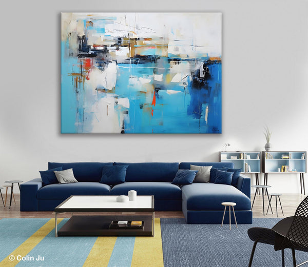 Hand Painted Acrylic Painting, Abstract Wall Painting for Living Room, Modern Contemporary Artwork, Original Acrylic Paintings for Dining Room-Silvia Home Craft