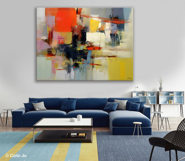 Large Acrylic Painting, Huge Paintings for Living Room, Hand Painted Wall Art Painting, Original Modern Canvas Artwork-Silvia Home Craft