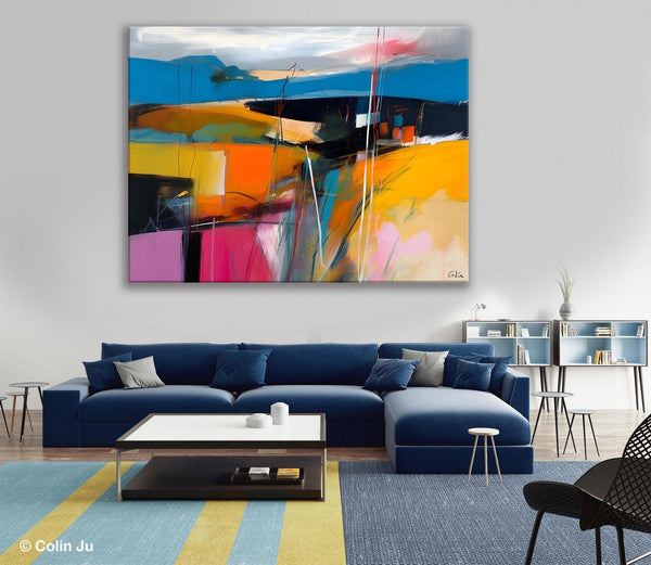 Large Painting on Canvas, Buy Large Paintings Online, Simple Modern Art, Original Contemporary Abstract Art, Bedroom Canvas Painting Ideas-Silvia Home Craft