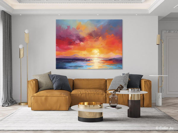 Original Abstract Wall Art, Landscape Acrylic Art, Large Abstract Painting for Living Room, Landscape Canvas Art, Hand Painted Canvas Art-Silvia Home Craft