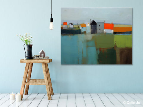 Abstract Landscape Paintings, Extra Large Canvas Painting for Living Room, Large Original Abstract Wall Art, Contemporary Acrylic Paintings-Silvia Home Craft