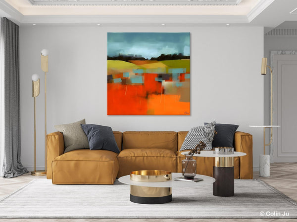 Original Landscape Wall Art Paintings, Oversized Modern Canvas Paintings, Modern Acrylic Artwork, Large Abstract Painting for Dining Room-Silvia Home Craft