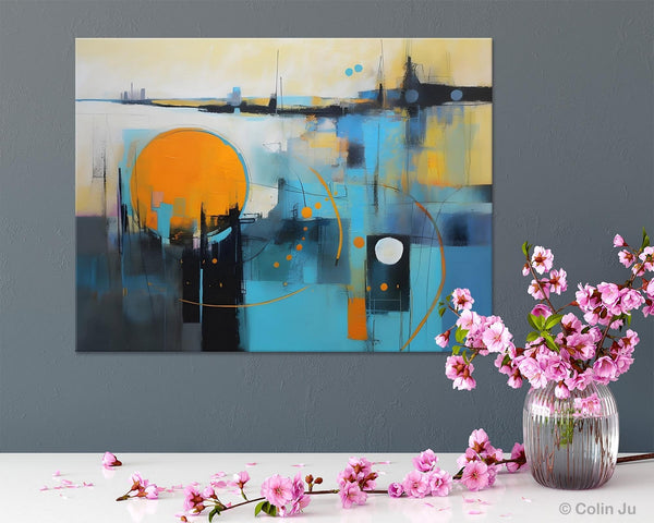 Oversized Canvas Wall Art Paintings, Original Modern Artwork, Large Abstract Painting for Bedroom, Contemporary Acrylic Painting on Canvas-Silvia Home Craft