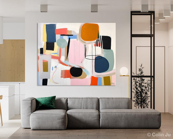 Abstract Canvas Paintings, Extra Large Canvas Painting for Living Room, Original Acrylic Wall Art, Oversized Contemporary Acrylic Paintings-Silvia Home Craft