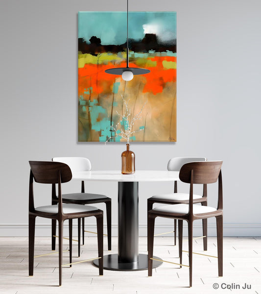 Modern Abstract Wall Art, Extra Large Canvas Painting for Dining Room, Original Canvas Wall Art Paintings, Abstract Landscape Paintings-Silvia Home Craft
