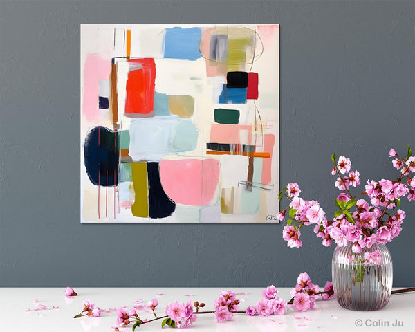 Modern Canvas Paintings, Large Abstract Painting for Bedroom, Original Abstract Wall Art, Modern Acrylic Artwork, Contemporary Canvas Art-Silvia Home Craft